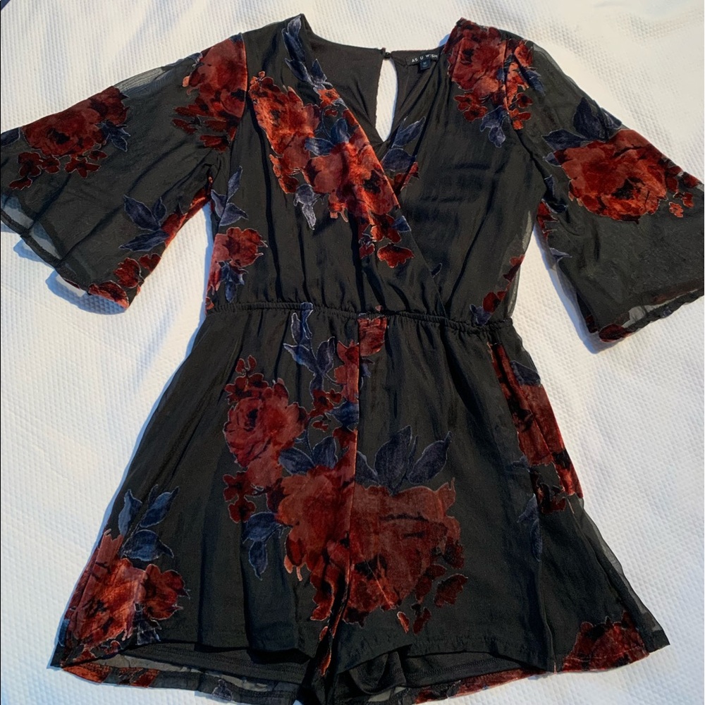 As U Wish Velvet Romper Medium